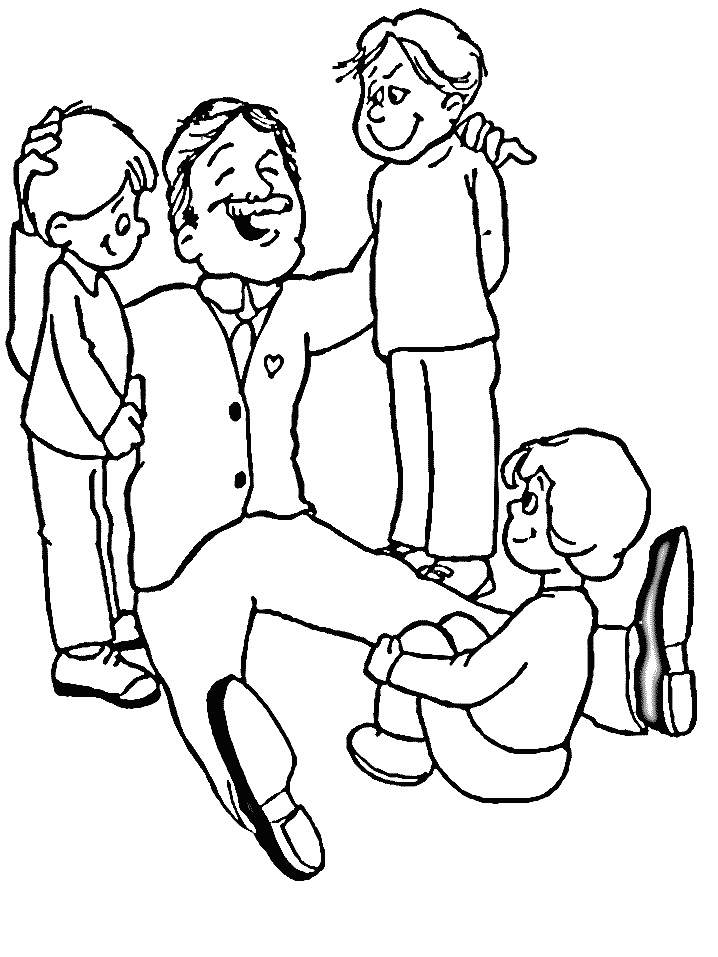 Plansa de colorat cu Familie 64 62